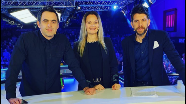 Reanne with Ronnie and Andy Goldstein working for EUROSPORT 